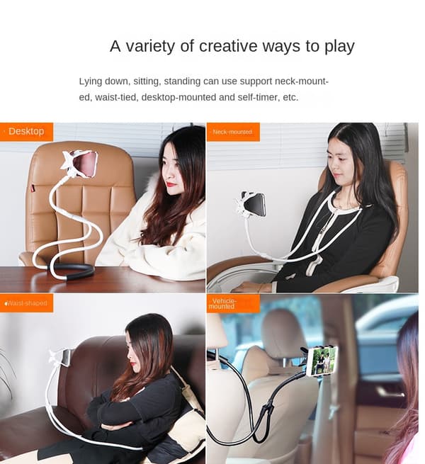 Justerbar 360° mobiltelefonholder til halsmontering til iPhone Xiaomi mini