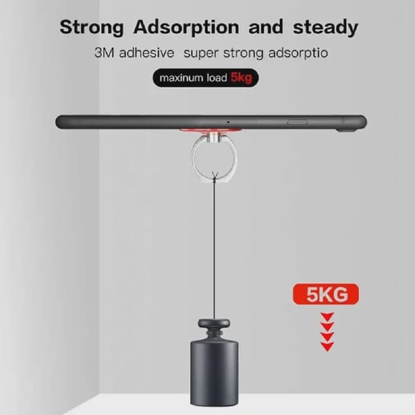 360° roterbar foldbar universal telefonholder fingerringstativ til iPhone Xiaomi tablet Black