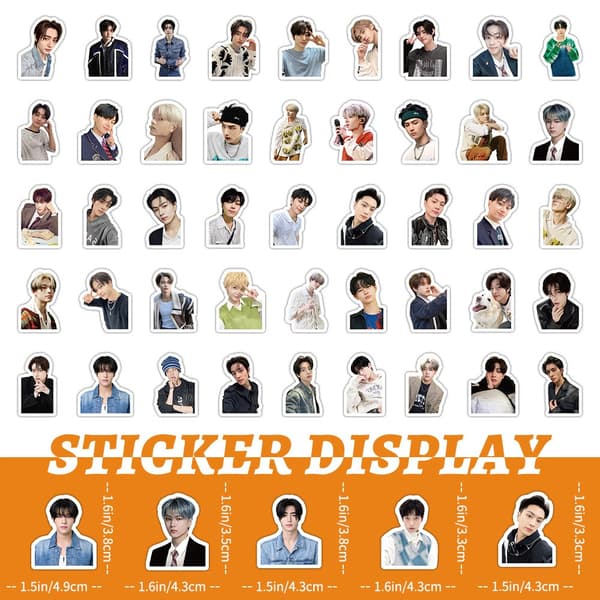 Kpop EN Group Stickers - 10/50/103PCS tecknade dekaler för skateboards, bärbara datorer, telefoner och presenter 50pcs