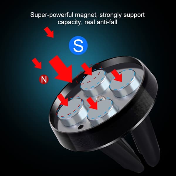 Universal Magnetisk Bilholder Luftventilmontering til iPhone Samsung Xiaomi Rose Gold
