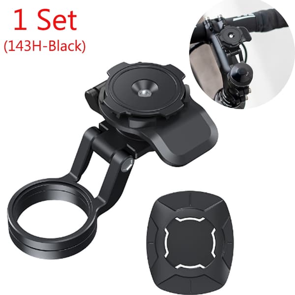 Universal Motorcykel Telefon Styrholder med Anti-Vibrationsdæmper til iPhone Xiaomi 143A Set Black