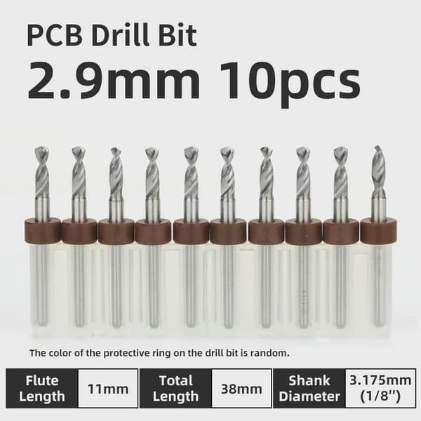 PCB-borehoved 10-delt wolframstål mikrodiameterborehovedsæt 1/8" mini CNC-boremaskine med fast PCB 1.4 mm 10 pcs
