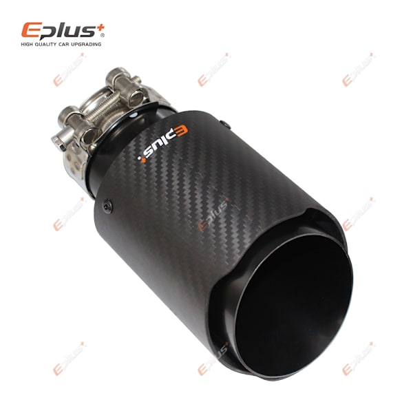 EPLUS Bil Matte Kulfiber Lyddæmper Tip Udstødningssystem Rør Lyddæmpere Dyse Universal Lige Rustfrit Stål Sort Til Akrapovic 60mm-101mm