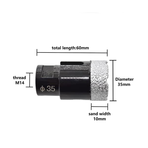 M14 torr diamantkärnborr för porslin, kakel, granit och marmor 18 mm  1 pc