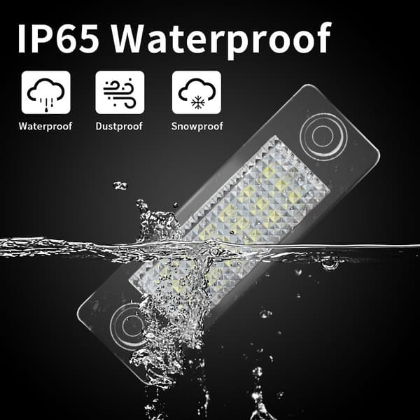 2 stk. LED nummerpladelys til VW T5 Transporter 2003-2009 VW Caddy MK3 2004-2013 Golf 2005-2009 2PCS LED White