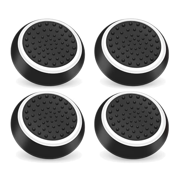 4 stk. silikone analoge thumbstick-grebsdæksler til PS5/PS4/PS3 controllerhætter til Steam Deck/Xbox One/Xbox 360 gamepad-tilbehør Black White