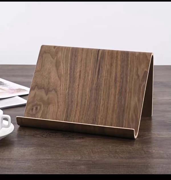 Multifunktionel bambus træ universal tablet & telefon stander til iPad Samsung desktop Black Walnut
