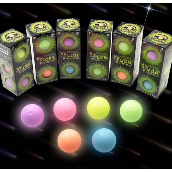 3st Sticky Ball Glowing Globbles Squash Sticky Target Fidget