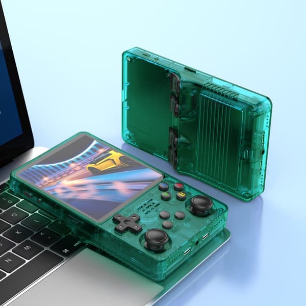 standard Sale 4" IPS Big Screen R36S Plus Retro Handheld Game Console Linux 64-bit System RK3326 Red 64G