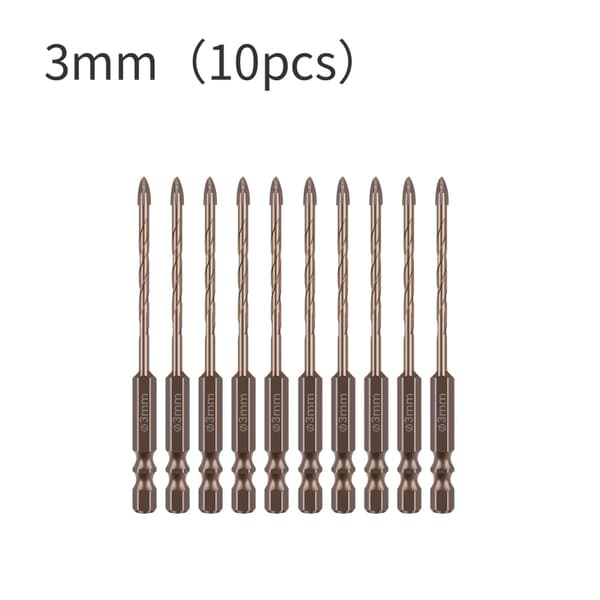 14-delt boresæt, 4-bladet, savtakket, lige spiral, tørboring til porcelæn, keramik 3 mm  10 pcs