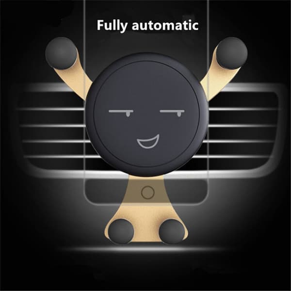 Gravity Biltelefonholder Luftventil Clip Mount Universal Stander til iPhone Huawei Samsung Xiaomi Silver Smile