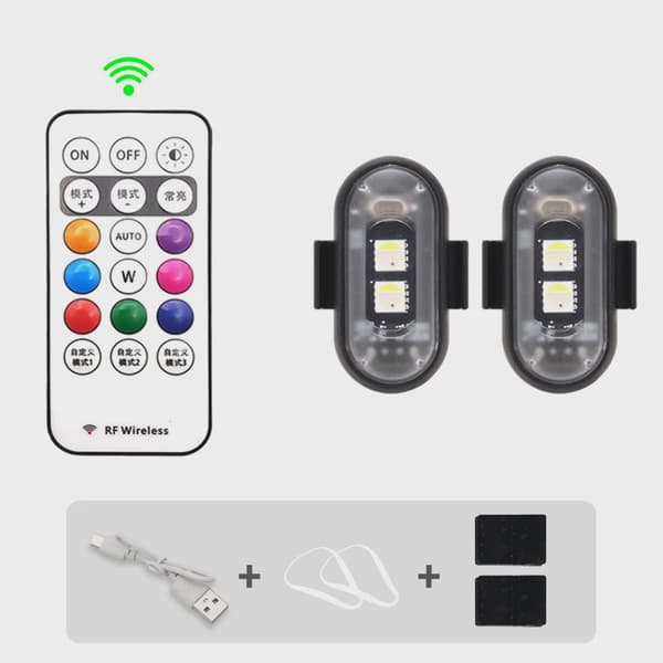 RGB LED-skootterin strobovalot langattomat pyörän vilkkuvalot sijainnin varoitustarvikkeet 2PCS