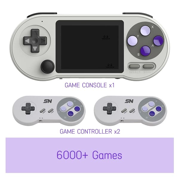 SF2000 bærbar håndholdt spilkonsol 3 tommer IPS Retro videospilafspiller Indbygget 6000 spil til 2pcs Controller