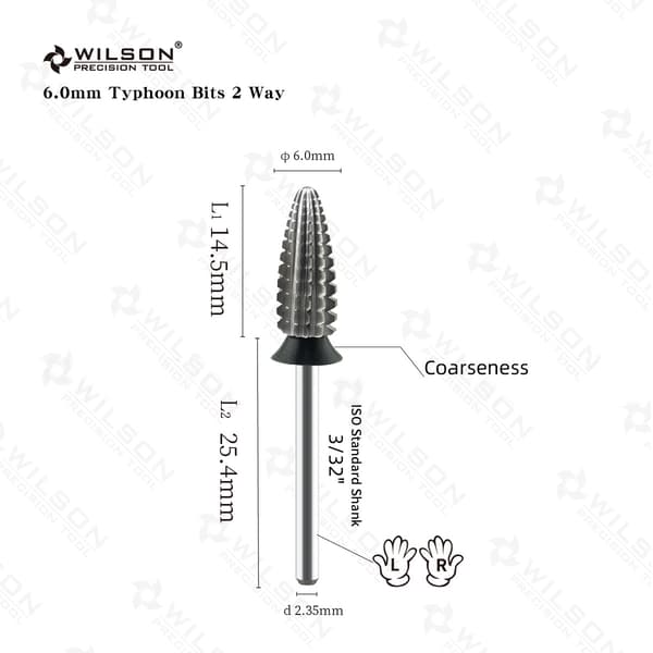 WILSON Typhoon Bits 2-vejs negleskærer til fjernelse af gel 1pc C 641