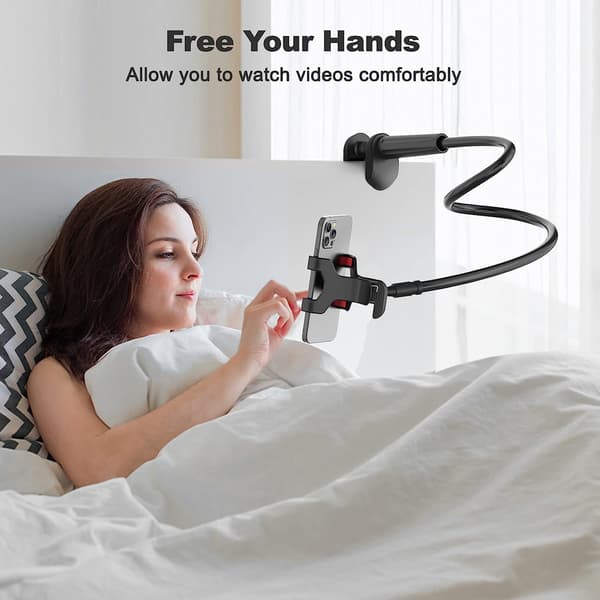 70 cm fleksibel telefonholder stativ klemmemontering til iPhone Samsung 3,5-6,7" enheder WHITE
