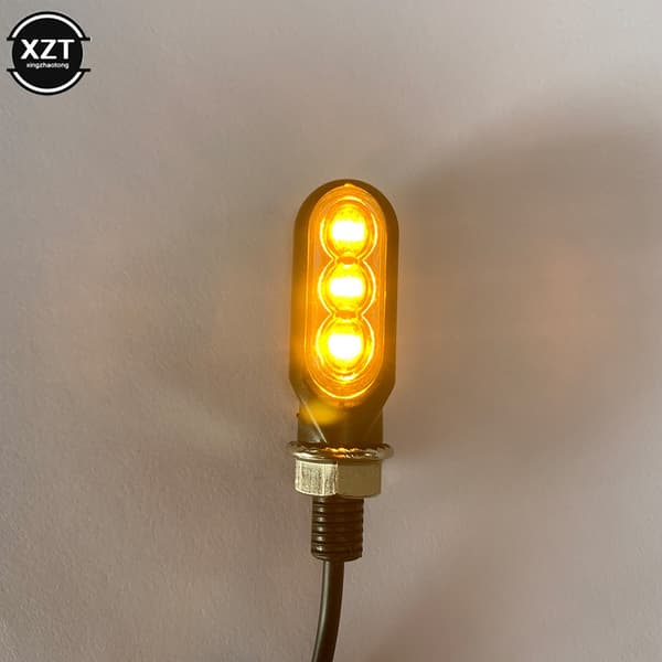 2 stk. universel 12V 3Led mini motorcykel LED blinklys blinklys rav kørelys tilbehør