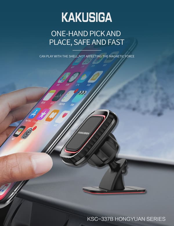 Universell magnetisk bilhållare för luftventil, 360° roterbar, passar iPhone Xiaomi GPS Black