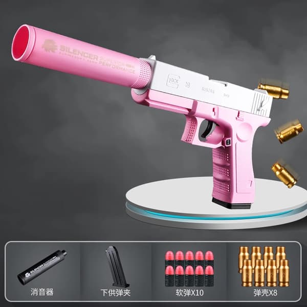 Shell Ejecting Airsoft Pistol -leluase ulkopeleihin - Pehmeä luoti ammunta lapsille 8sets