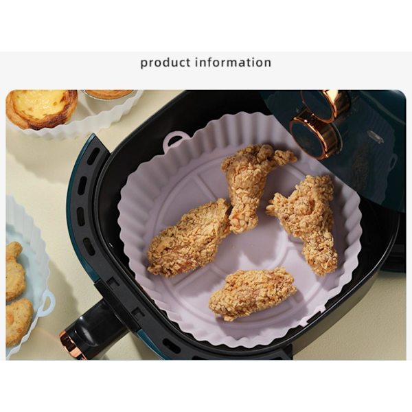 Airfryer Silikonform Luftfritösmatta Silikoninlägg  18CM Blå