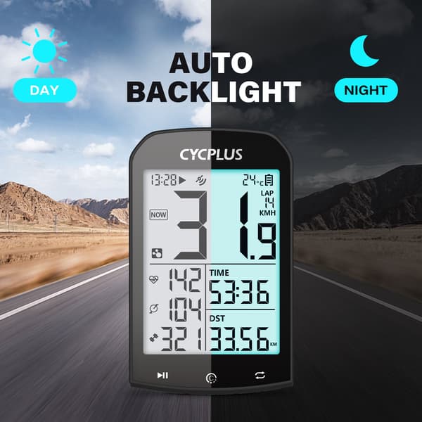 CYCPLUS M1 GPS-pyörätietokone, pyöräilynopeusmittari, Bluetooth 5.0 ANT+, Garmin Zwift -kellolle Bicycle computer M1