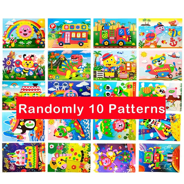 3D EVA Foam Animal Sticker Pussel för barn - DIY Craft Kit, pedagogisk födelsedagspresent Randomly 20 Patterns