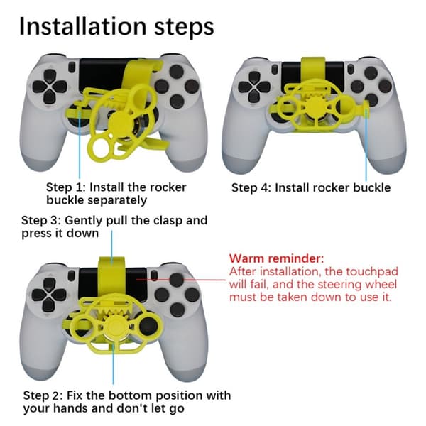 Mini styring 3D-printhjul til PS4-controller racerspil hjælpecontroller spil joystick simulator gamepad Luminous Green