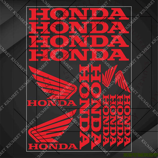 Vinyyli Honda-moottoripyörän tarra, tankkitunnustarra Red