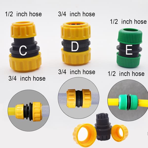 Havetilbehør Udendørs 3/4 Haveslangeadapter til bil Lynkobling Reparationsslangeforbindelse Haneforbindelse Rørfittings 1/2 Single 3I4 Hose(L)