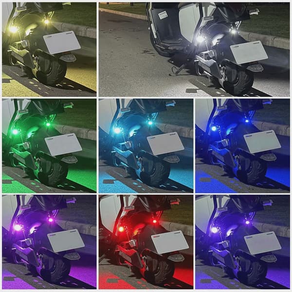 RGB LED-skootterin strobovalot langattomat pyörän vilkkuvalot sijainnin varoitustarvikkeet 4PCS