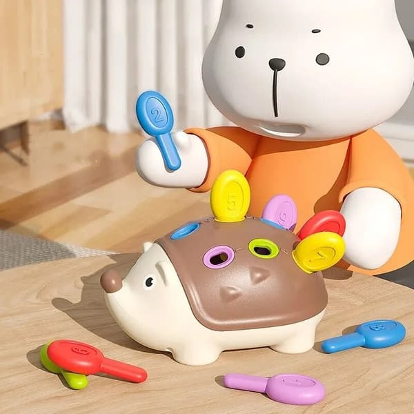 Montessori-igelkottleksak för bebisar - finmotorik och sensorisk utbildning Present för barn Hedgehog