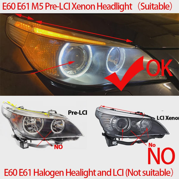 20W felfria vita LED-ängeljusringmarkeringslampor för BMW E87 E39 M5 E60 E61 E63 E64 M6 E65 E66 E83 X3 E53 X5 1 Pair