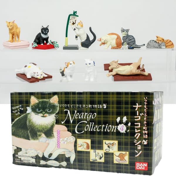 Simulering Djur Kattscen Kawaii Anime Statisk statisk statyett Blind Box Leksaker Samling Desktop Ornament Barn Presenter 10pcs