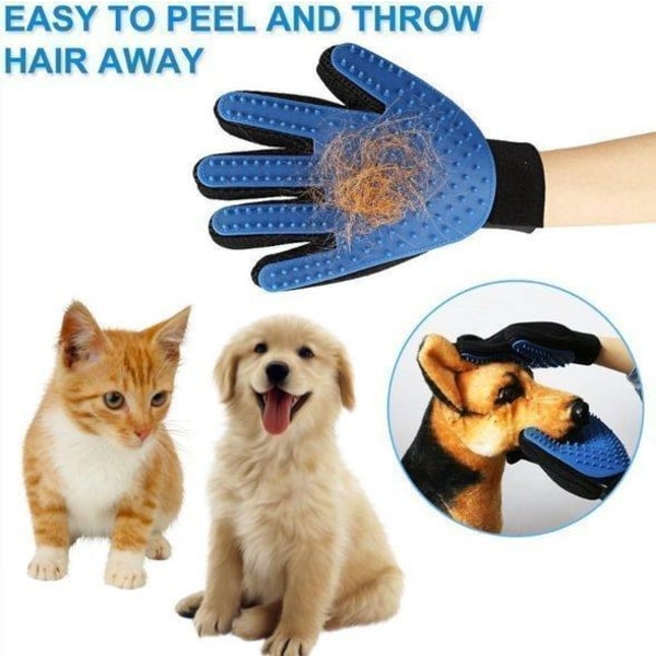 True Touch - Børstehandske - Hund - Kat Højre hånd - Blå Blue