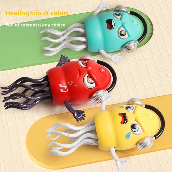 Interactive Dancing Octopus Toy for Kids - Pedagogisk elektronisk husdjurspresent för småbarn yellow