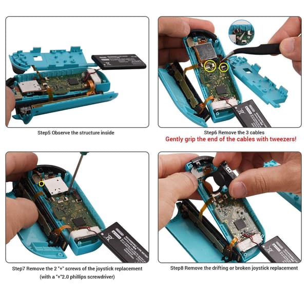 Joycon Joystick Ersättning för Switch NS / Switch Lite / Switch OLED Vänster Höger Kontroller Reservdelar 3D Analog Thumb Stick A