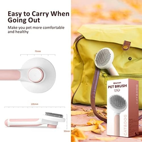 Itsepuhdistuva Slicker Brush koirille ja kissoille poistaa aluskarvan Grey