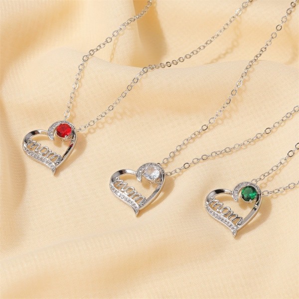 Halsband MOM nyckel hjärtformad  hänge kreativ present Necklace Grön