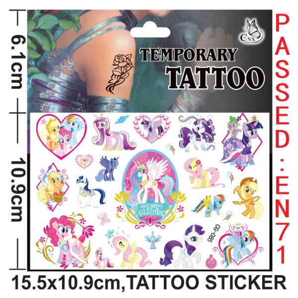 4 My little pony tatoveringer børnetatoveringer flerfarvet 5205 | Fyndiq