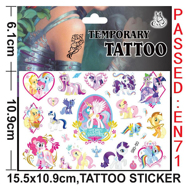 4 My little pony tatoveringer børnetatoveringer flerfarvet 5205 | Fyndiq