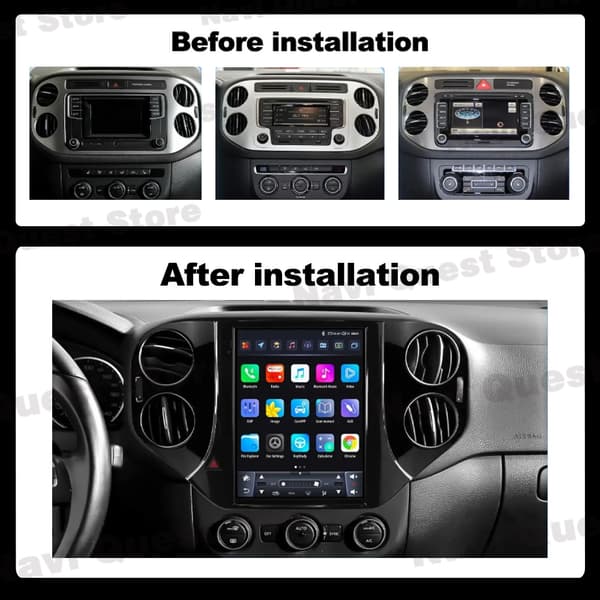 Bilradio Android 15 för Volkswagen Tiguan 1 NF 2007-2016 Vertikal GPS Multimedia Auto Navigation Carplay GPS Ny BT Touch DSP 6G-128G 360 DVR