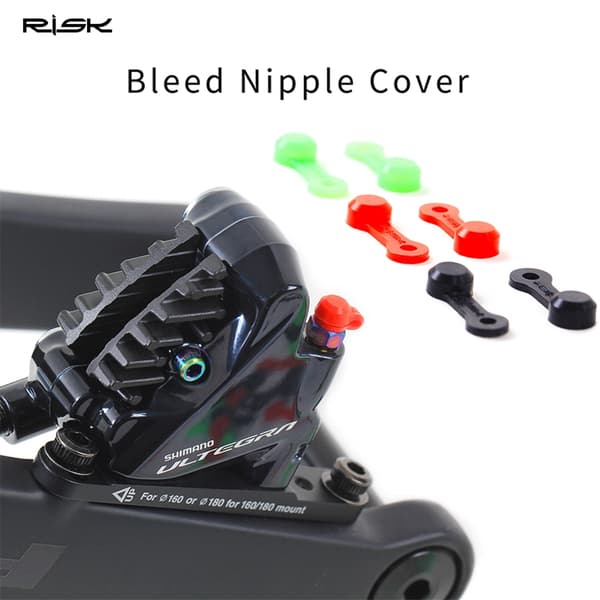 RISK Kiselgel MTB Cykel Luftningsnippel Dammkåpa Set För XT Oljeskivbromsklämma 2pcs-Red