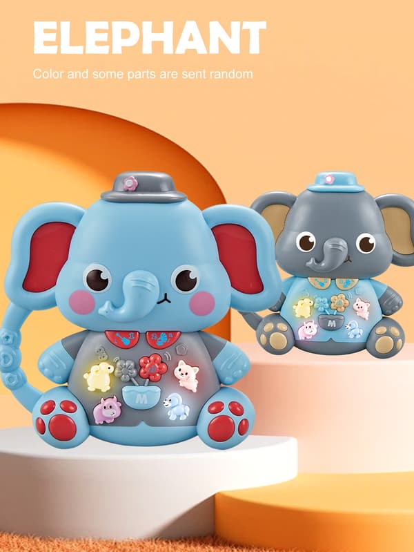 Cartoon Animal Keyboard Klaver til børn 3+, multi-mode lyde og lys, pædagogisk legetøj Light Grey