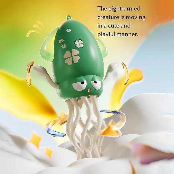 Dancing Octopus Toy with Lights & Music - Elektrisk Crawling Stress Relief Present för barn Green
