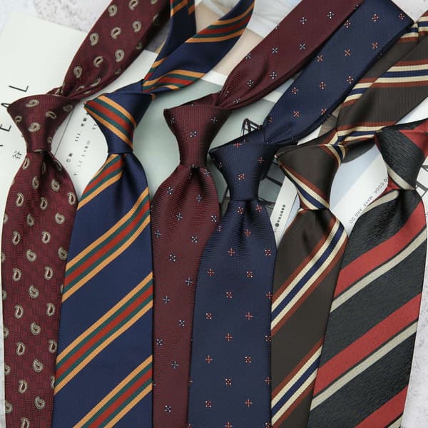 Slips Gravatas Mode Grossist Vävd 8 cm Randig Slips Bröllopstillbehör Blå Man Dot Fit Grupp Fest Kontor Halsslipsar 5