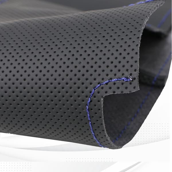 Rattskydd i nappaläder för Dodge Grand Caravan Journey Avenger Durango, biltillbehör i slitstarkt material Black black thread