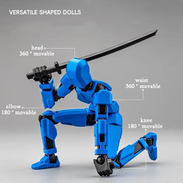 T13 Action Figure – Titan 13, Nova 13 – 3D-printet Multi-Jointed Movable Model Legetøj Blue