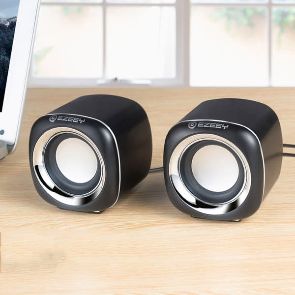 Hifi Mini Desktop Kablet USB Computer Dobbelt Højttaler til Bærbar PC Surround Stereo Subwoofer AUX Afspilning Mega Bas Højttaler White