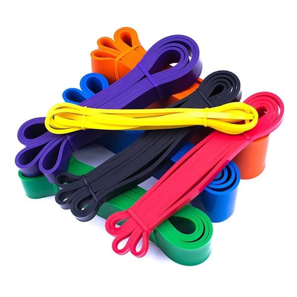Latex Stretch Resistance Band Expander Elastiska band för Sport Pull Up Assistance Band Hemträning Pilates Gym Utrustning 4PCS A WITH HANDLE