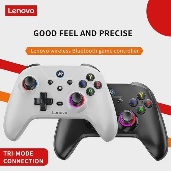 Ny Lenovo S02 trådløs controller Bluetooth-gamepad til Nintendo Switch, PC, Android TV, IOS PC-joysticks med seks akser og dobbelt vibration S02 White and Bag