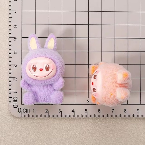 Labubu Macaron Plukket Mini Dukke Blind Æske Candy Farve Håndlavet Model Desktop Udsøgt Ornament Mystisk æske Perifere gaver Random 1 pcs